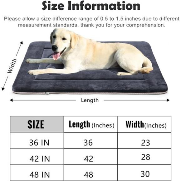 Dog Bed Soft Dog Crate Pad Mat for Medium/Large Dogs 36 in Non-Slip Bottom - Picture 6 of 8